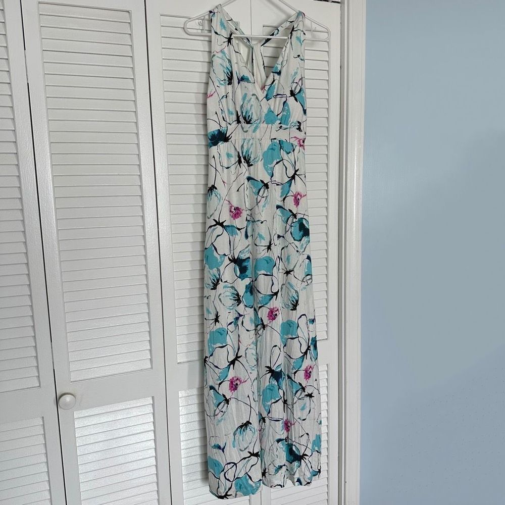 Soma Floral Maxi Dress in White, Teal, Navy and Pink